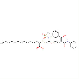 Tetradecanoic acid,2-[[2-[[3-[(cyclohexylamino)carbonyl]-4-hydroxy-8-[(methylsulfonyl)amino]-1-naphthalenyl]oxy]ethyl]thio]-