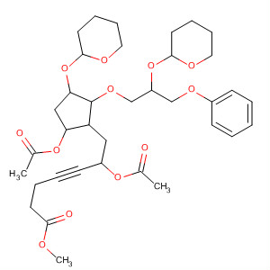 4-Heptynoic acid,6-(acetyloxy)-7-[5-(acetyloxy)-2-[3-phenoxy-2-[(tetrahydro-2H-pyran-2-yl)oxy]propoxy]-3-[(tetrahydro-2H-pyran-2-yl)oxy]cyclopentyl]-, methylester