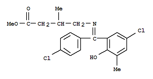 Butanoic acid,4-[[(5-chloro-2-hydroxy-3-methylphenyl)(4-chlorophenyl)methylene]amino]-3-methyl-,methyl ester