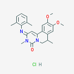 (2E)-2-[(2,6-dimethylphenyl)imino]-9,10-dimethoxy-3,7-dimethyl-2,3,6,7-tetrahydro-4H-pyrimido[6,1-a]isoquinolin-4-one hydrochloride