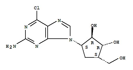 (1S,2S,3R,5R)-3-(2-amino-6-chloro-9H-purin-9-yl)-5-(hydroxymethyl)cyclopentane-1,2-diol