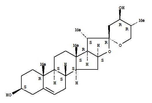 Spiro[8H-naphth[2',1':4,5]indeno[2,1-b]furan-8,2'-[2H]pyran],spirost-5-ene-3,24-diol deriv.