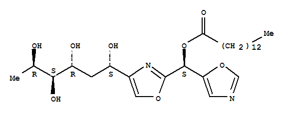 D-arabino-Hexitol,1,5-dideoxy-6-C-[2-[5-oxazolyl[(1-oxotetradecyl)oxy]methyl]-4-oxazolyl]-,[6S(S)]-