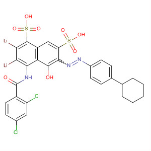 1,7-Naphthalenedisulfonic acid,6-[(4-cyclohexylphenyl)azo]-4-[(2,4-dichlorobenzoyl)amino]-5-hydroxy-,dilithium salt