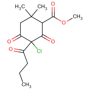 Cyclohexanecarboxylic acid,5-chloro-2,2-dimethyl-4,6-dioxo-5-(1-oxobutyl)-, methyl ester