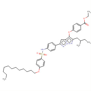 Benzoic acid,4-[[2-[4-[[[4-(dodecyloxy)phenyl]sulfonyl]amino]phenyl]-5-(2-methylbutyl)-1H-pyrazolo[1,5-b]pyrazol-4-yl]oxy]-, ethyl ester