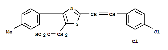 2-(2-(3,4-Dichlorophenyl)ethenyl)-4-(4-methylphenyl)-5-thiazoleacetic acid