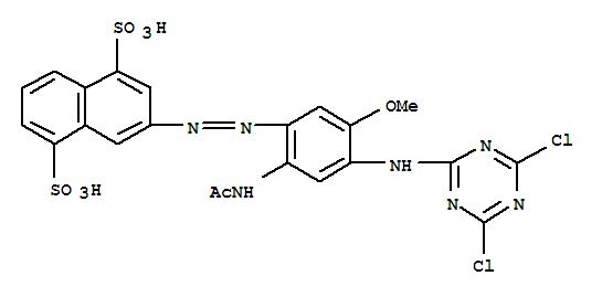 1,5-Naphthalenedisulfonicacid,3-[2-[2-(acetylamino)-4-[(4,6-dichloro-1,3,5-triazin-2-yl)amino]-5-methoxyphenyl]diazenyl]-
