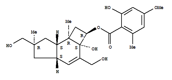 Benzoicacid, 2-hydroxy-4-methoxy-6-methyl-,2,2a,4a,5,6,7,7a,7b-octahydro-2a-hydroxy-3,6-bis(hydroxymethyl)-6,7b-dimethyl-1H-cyclobut[e]inden-2-ylester, [2R-(2a,2ab,4aa,6a,7aa,7bb)]-