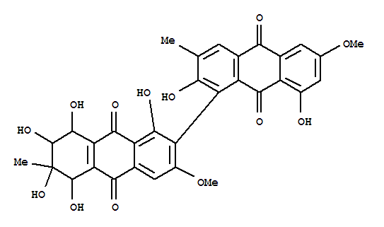 1',2,5',6',7',8,8'-heptahydroxy-3',6-dimethoxy-3,6'-dimethyl-5',6',7',8'-tetrahydro-1,2'-bianthracene-9,9',10,10'-tetrone