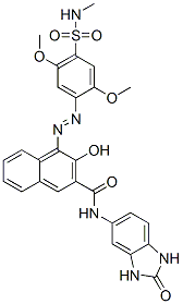 N-(2,3-dihydro-2-oxo-1H-benzimidazol-5-yl)-3-hydroxy-4-[[2,5-dimethoxy-4-[(methylamino)sulphonyl]phenyl]azo]naphthalene-2-carboxamide