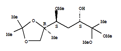 arabino-2-Heptulose, 1,4-dideoxy-6-C-methyl-5-O-methyl-6,7-O-(1-methylethylidene)-, dimethyl acetal