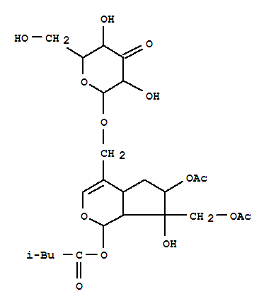 b-D-ribo-Hexopyranosid-3-ulose,[6-(acetyloxy)-7-[(acetyloxy)methyl]-1,4a,5,6,7,7a-hexahydro-7-hydroxy-1-(3-methyl-1-oxobutoxy)cyclopenta[c]pyran-4-yl]methyl,[1S-(1a,4aa,6a,7b,7aa)]-