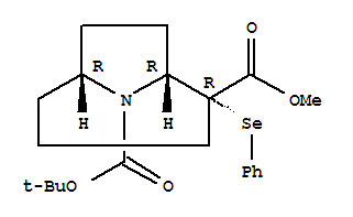 9-Azabicyclo[4.2.1]nonane-2,9-dicarboxylicacid, 2-(phenylseleno)-, 9-(1,1-dimethylethyl) 2-methyl ester, (1R,2R,6R)-rel-