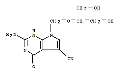 2-amino-7-{[(1,3-dihydroxypropan-2-yl)oxy]methyl}-4-hydroxy-7H-pyrrolo[2,3-d]pyrimidine-5-carbonitrile