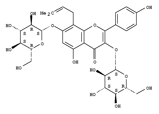4H-1-Benzopyran-4-one,3,7-bis(b-D-glucopyranosyloxy)-5-hydroxy-2-(4-hydroxyphenyl)-8-(3-methyl-2-buten-1-yl)-