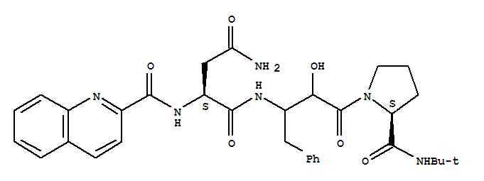 L-aspartamide, N~1~-[(1S,2S)-3-[(2S)-2-[[(1,1-dimethylethyl)amino]carbonyl]-1-pyrrolidinyl]-2-hydroxy-3-oxo-1-(phenylmethyl)propyl]-N~2~-(2-quinolinylcarbonyl)-