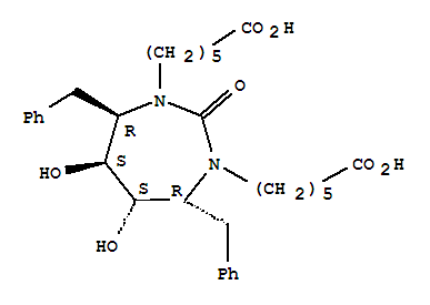 1H-1,3-diazepine-1,3(2H)-dihexanoic acid, tetrahydro-5,6-dihydroxy-2-oxo-4,7-bis(phenylmethyl)-, (4R,5S,6S,7R)-