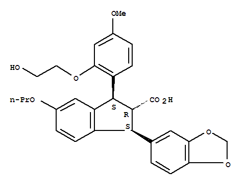 1H-indene-2-carboxylic acid, 1-(1,3-benzodioxol-5-yl)-2,3-dihydro-3-[2-(2-hydroxyethoxy)-4-methoxyphenyl]-5-propoxy-, (1S,2R,3S)-