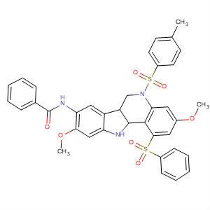 Benzamide,N-[6,6a,11,11a-tetrahydro-3,9-dimethoxy-5-[(4-methylphenyl)sulfonyl]-11-(phenylsulfonyl)-5H-indolo[3,2-c]quinolin-8-yl]-, cis-