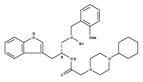 1-Piperazineacetamide,N-[2-[acetyl[(2-methoxyphenyl)methyl]amino]-1-(1H-indol-3-ylmethyl)ethyl]-4-cyclohexyl-,(R)-