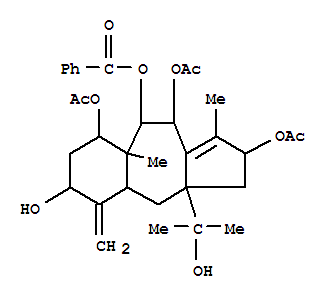 Benz[f]azulene-2,6,8,9,10-pentol,2,3,3a,4,4a,5,6,7,8,8a,9,10-dodecahydro-3a-(1-hydroxy-1-methylethyl)-1,8a-dimethyl-5-methylene-, 2,8,10-triacetate9-benzoate, [2S-(2a,3ab,4aa,6a,8b,8ab,9a,10b)]-