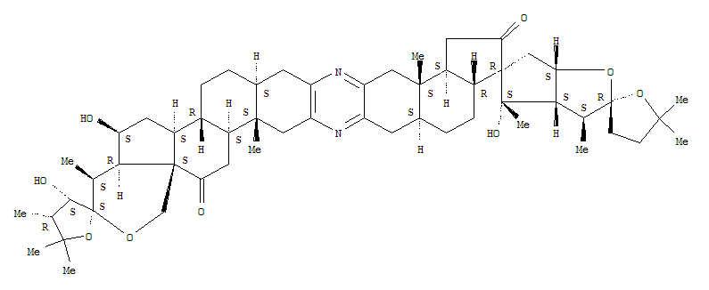 Trispiro[furan-2(3H),2'-[2H]cyclopenta[b]furan-5'(3'H),14''-[1H,14H]indeno[4,5-b]pyrano[3'',4'':2',3']cyclopenta[1',2':5,6]naphtho[1,2-i]phenazine-3''(4''H),2'''(3'''H)-furan]-13'',21''-dione,3'a,4,4',4''',4''a,5,5'',5''',6',6'',6'a,6''a,6''b,7'',8'',8''a