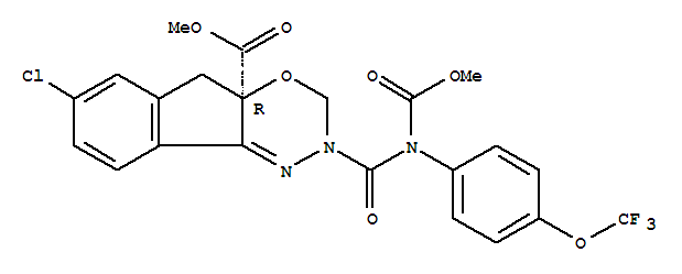 Indeno1,2-e1,3,4oxadiazine-4a(3H)-carboxylic acid, 7-chloro-2,5-dihydro-2-(methoxycarbonyl)4-(trifluoromethoxy)phenylaminocarbonyl-, methyl ester, (4aR)-