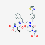 1-[4-(Thiazol-2-yl)-phenyl]-4(S)-hydroxy-2-N-(N-methoxycarbonyl-(L)-va ly)amino]-5(S)-N-(N-methoxycarbonyl-(L)-iso-leucyl)amino-6-phenyl-2-az ahexane