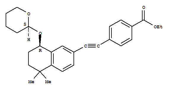 Benzoic acid,4-[2-[(8R)-5,6,7,8-tetrahydro-5,5-dimethyl-8-[[(2S)-tetrahydro-2H-pyran-2-yl]oxy]-2-naphthalenyl]ethynyl]-,ethyl ester