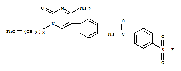 4-({4-[4-amino-2-oxo-1-(3-phenoxypropyl)-1,2-dihydropyrimidin-5-yl]phenyl}carbamoyl)benzenesulfonyl fluoride
