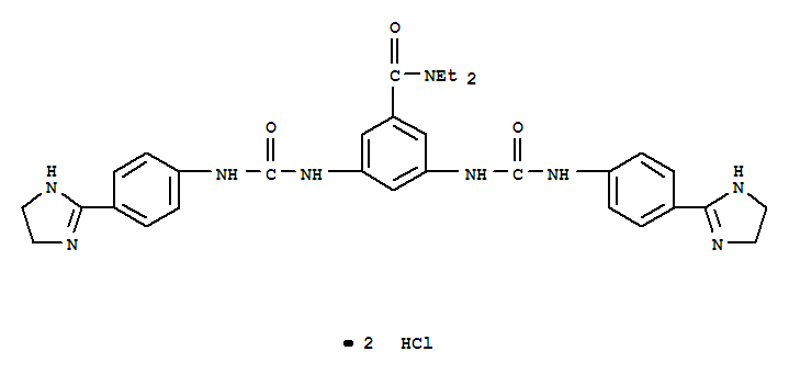 3,5-bis({[4-(4,5-dihydro-1H-imidazol-2-yl)phenyl]carbamoyl}amino)-N,N-diethylbenzamide
