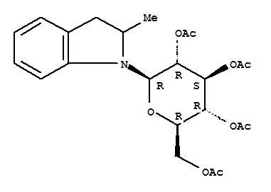 2-methyl-1-(2,3,4,6-tetra-O-acetylhexopyranosyl)-2,3-dihydro-1H-indole