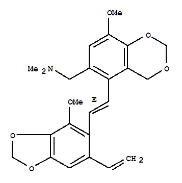 4H-1,3-Benzodioxin-6-methanamine,5-[2-(6-ethenyl-4-methoxy-1,3-benzodioxol-5-yl)ethenyl]-8-methoxy-N,N-dimethyl-,(E)-