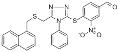4-[(5-([(1-NAPHTHYLMETHYL)THIO]METHYL)-4-PHENYL-4H-1,2,4-TRIAZOL-3-YL)THIO]-3-NITROBENZALDEHYDE