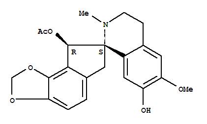 Spiro[7H-indeno[4,5-d]-1,3-dioxole-7,1'(2'H)-isoquinoline]-7',8-diol,3',4',6,8-tetrahydro-6'-methoxy-2'-methyl-, 8-acetate, (7S-trans)-
