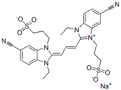 1H-Benzimidazolium,5-cyano-2-[3-[5-cyano-1-ethyl-1,3-dihydro-3-(3-sulfopropyl)-2H-benzimidazol-2-ylidene]-1-propenyl]-1-ethyl-3-(3-sulfopropyl)-, inner salt, sodium salt