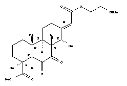 1-Phenanthrenecarboxylicacid,tetradecahydro-1,4a,8-trimethyl-7-[2-[2-(methylamino)ethoxy]-2-oxoethylidene]-9,10-dioxo-,methyl ester, [1S-(1a,4aa,4bb,7E,8b,8aa,10ab)]-