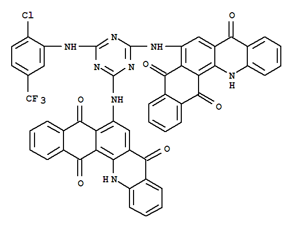 6,6'-((6-((2-Chloro-5-(trifluoromethyl)phenyl)amino)-1,3,5-triazine-2,4-diyl)diimino)bisnaphth(2,3-c)acridine-5,8,14(13H)-trione