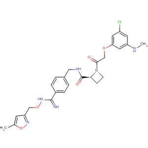 2-Azetidinecarboxamide,1-[(2R)-[3-chloro-5-(methylamino)phenyl]hydroxyacetyl]-N-[[4-[imino[[(5-methyl-3-isoxazolyl)methoxy]amino]methyl]phenyl]methyl]-, (2S)-