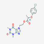 2-(4-Chlorophenoxy)propionic acid 2-(1,2,3,6-tetrahydro-1,3-dimethyl-2,6-dioxo-7H-purin-7-yl)ethyl ester