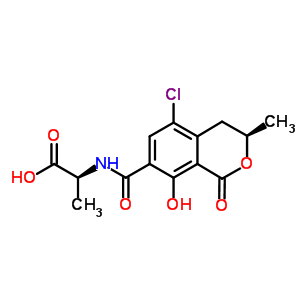 N-{[(3R)-5-chloro-8-hydroxy-3-methyl-1-oxo-3,4-dihydro-1H-isochromen-7-yl]carbonyl}-L-alanine