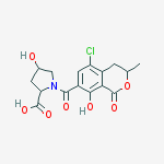1-[(5-chloro-8-hydroxy-3-methyl-1-oxo-3,4-dihydro-1H-isochromen-7-yl)carbonyl]-4-hydroxyproline