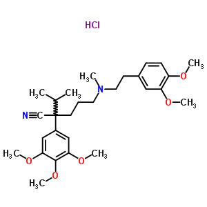 (+/-)-alpha-[3-[(2-(3,4-Dimethoxyphenyl)ethyl)methylamino]propyl]-3,4,5-trimethoxy-alpha-(1-methylethyl)benzeneacetonitrile hydrochloride