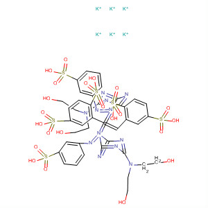 1,4-Benzenedisulfonic acid,2,2'-[1,2-ethenediylbis[(3-sulfo-4,1-phenylene)imino[6-[bis(2-hydroxyethyl)amino]-1,3,5-triazine-4,2-diyl]imino]]bis-, hexapotassium salt