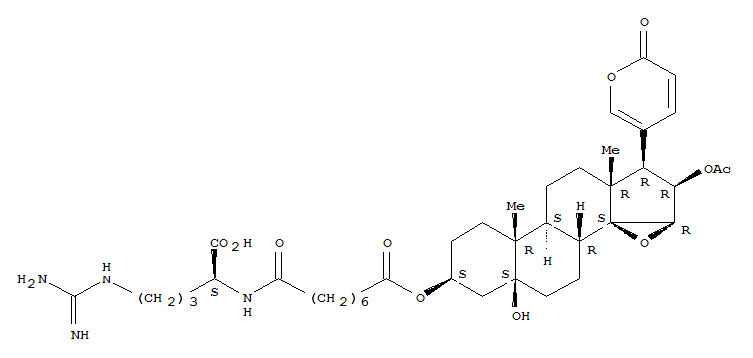 Bufa-20,22-dienolide,16-(acetyloxy)-3-[[8-[[4-[(aminoiminomethyl)amino]-1-carboxybutyl]amino]-1,8-dioxooctyl]oxy]-14,15-epoxy-5-hydroxy-,[3b(S),5b,15b,16b]-