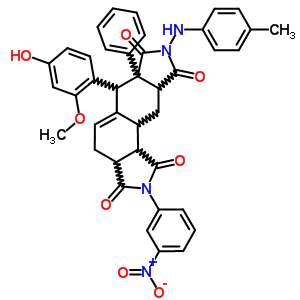 6-(4-hydroxy-2-methoxyphenyl)-8-[(4-methylphenyl)amino]-2-(3-nitrophenyl)-6a-phenyl-3a,4,6,6a,9a,10,10a,10b-octahydroisoindolo[5,6-e]isoindole-1,3,7,9(2H,8H)-tetrone