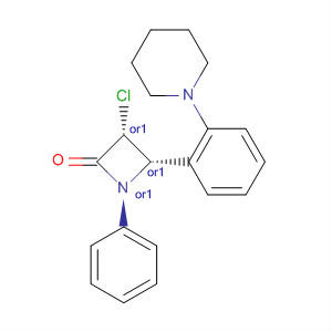 2-Azetidinone, 3-chloro-1-phenyl-4-[2-(1-piperidinyl)phenyl]-, trans-