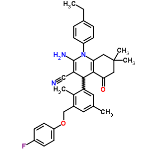 2-amino-1-(4-ethylphenyl)-4-{3-[(4-fluorophenoxy)methyl]-2,5-dimethylphenyl}-7,7-dimethyl-5-oxo-1,4,5,6,7,8-hexahydroquinoline-3-carbonitrile