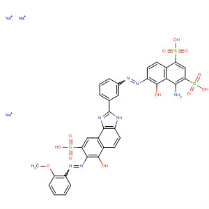 1,3-Naphthalenedisulfonic acid,4-amino-5-hydroxy-6-[[3-[6-hydroxy-7-[(2-methoxyphenyl)azo]-8-sulfo-1H-naphth[1,2-d]imidazol-2-yl]phenyl]azo]-, trisodium salt